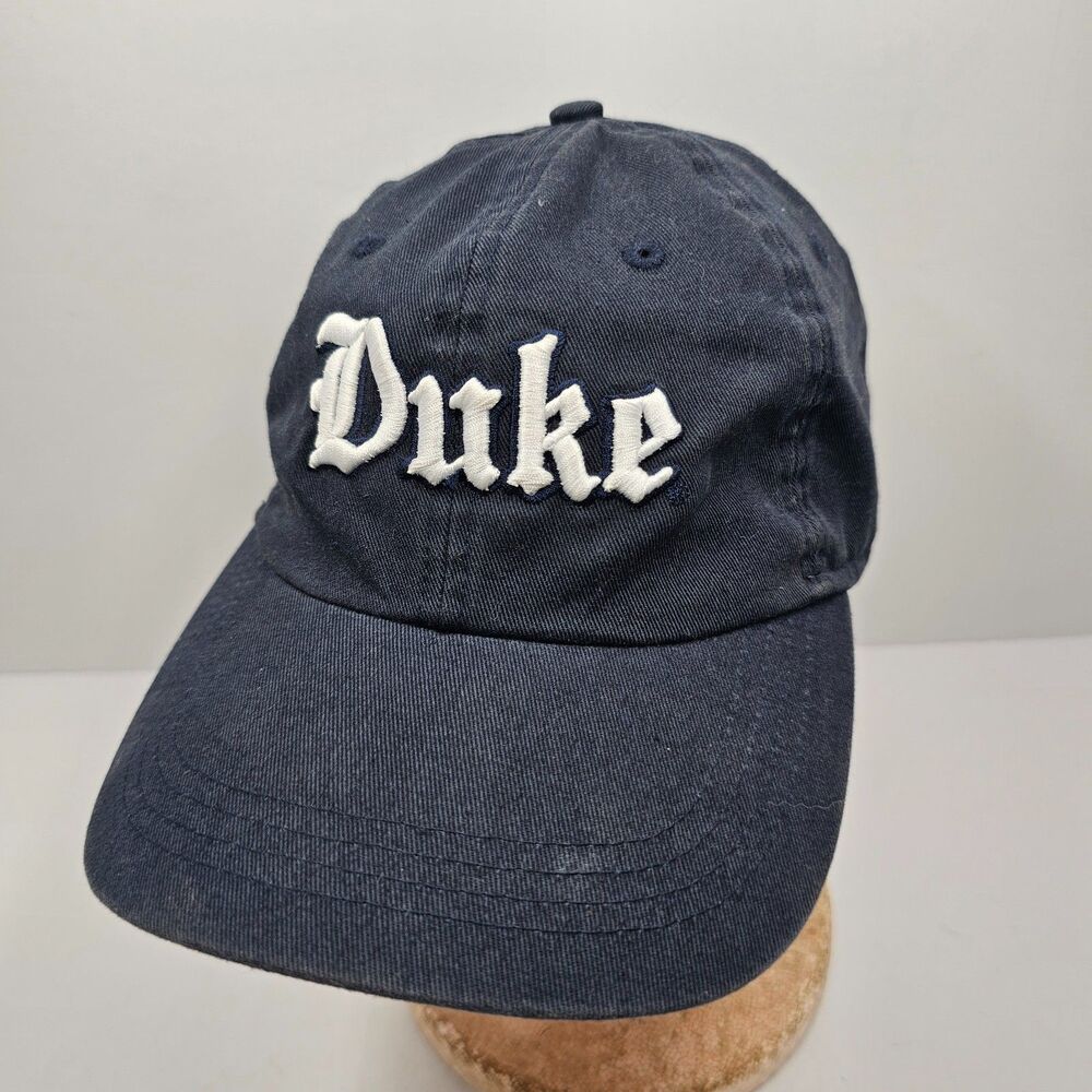 Ahead Vtg Duke University Blue Devils Hat Cap Mens Navy Blue Gothic Embroidered